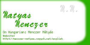 matyas menczer business card